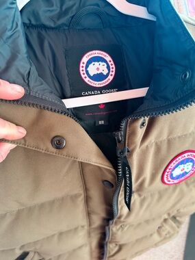 Canada Goose Olive Green Parka with Red and White Logo Patch